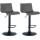 2er Set Barhocker HLO-CP239 Kunststoff ~ grau