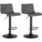 2er Set Barhocker HLO-CP239 Kunststoff ~ grau