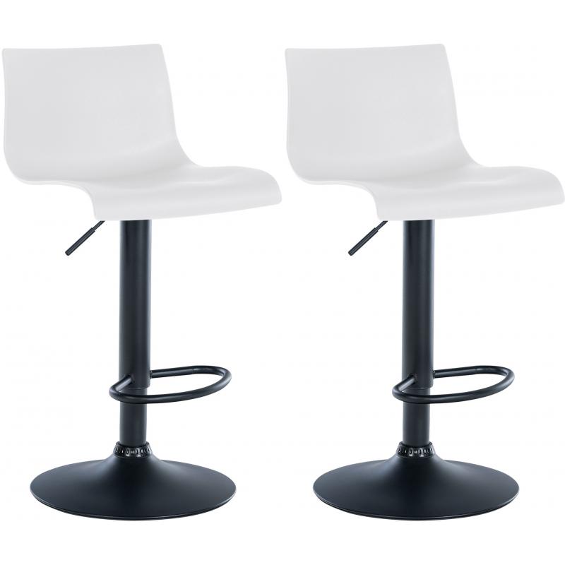 2er Set Barhocker HLO-CP239 Kunststoff ~ wei