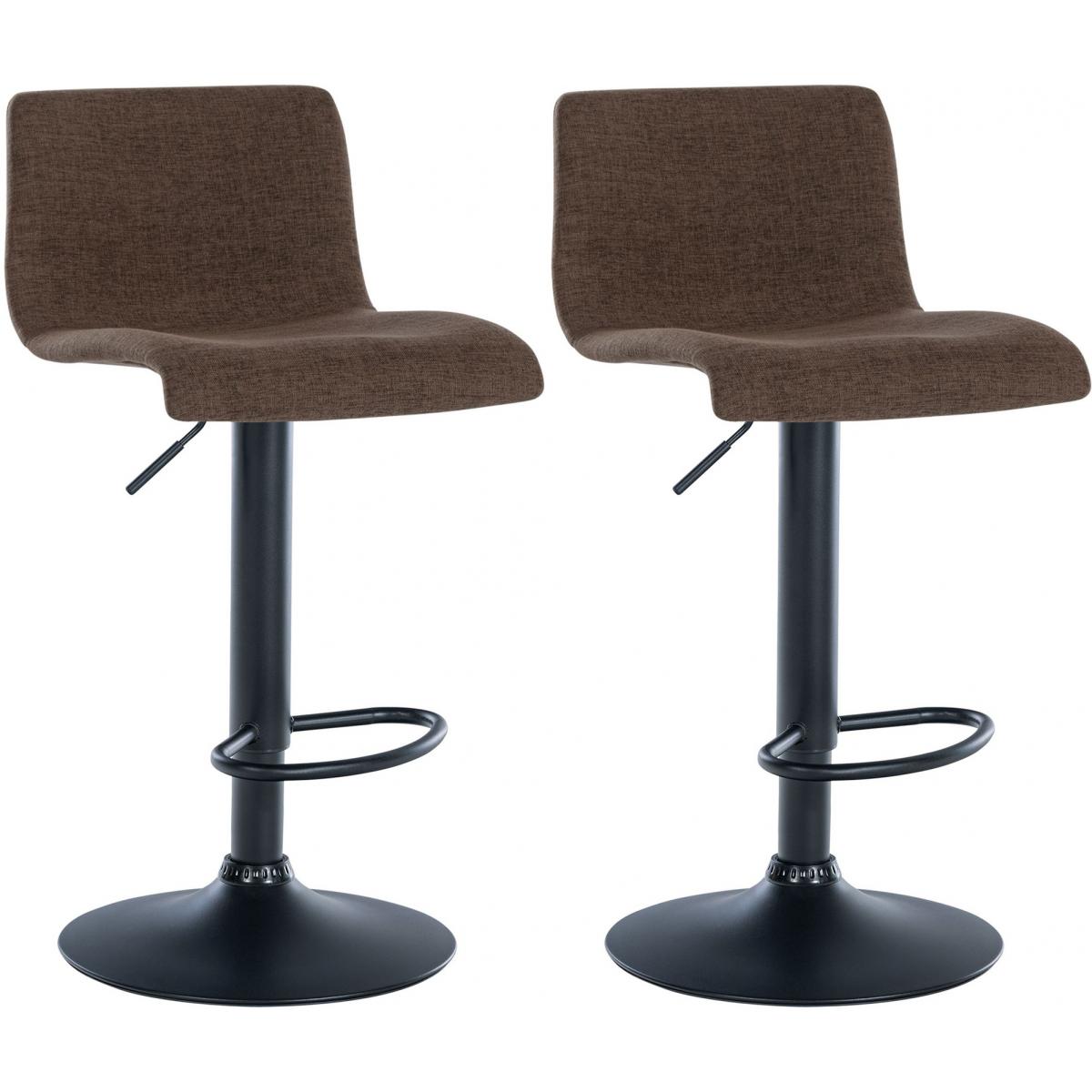 2er Set Barhocker HLO-CP240 Stoff ~ braun
