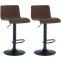 2er Set Barhocker HLO-CP240 Stoff ~ braun