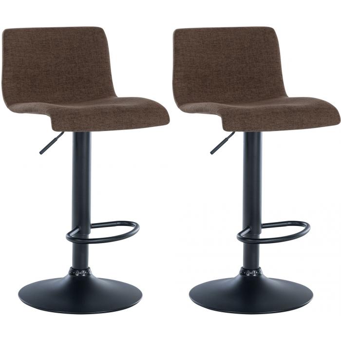 2er Set Barhocker HLO-CP240 Stoff ~ braun
