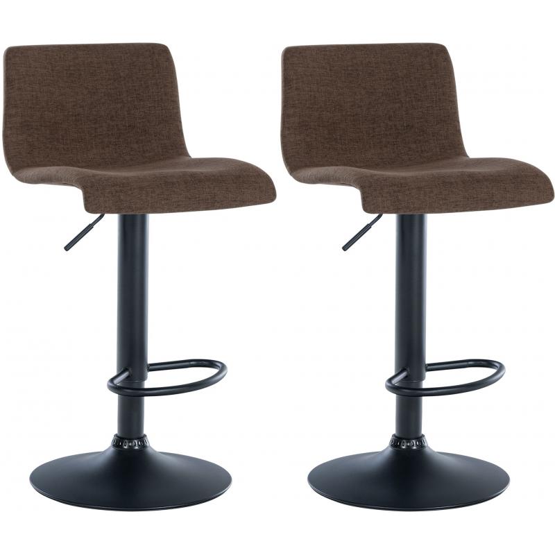 2er Set Barhocker HLO-CP240 Stoff ~ braun