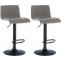 2er Set Barhocker HLO-CP240 Stoff ~ hellgrau
