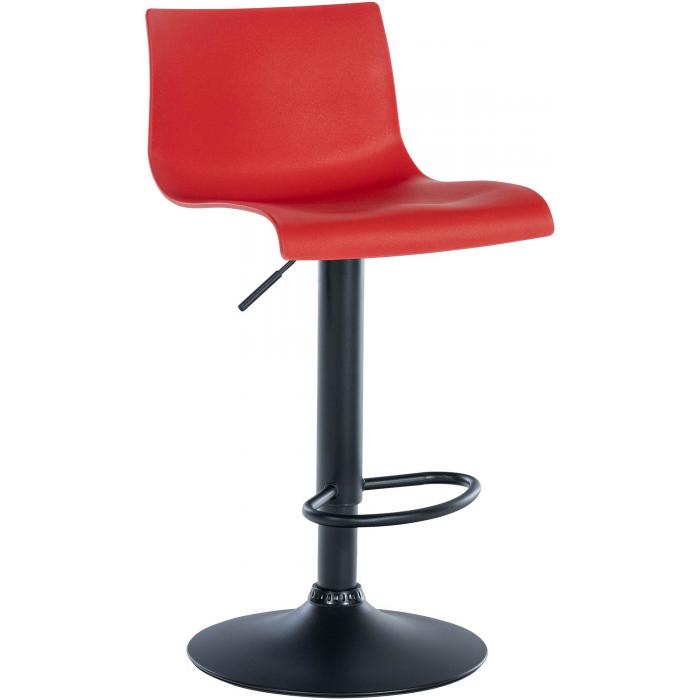 2er Set Barhocker HLO-CP239 Kunststoff ~ rot