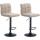 2er Set Barhocker HLO-CP242 Stoff schwarz ~ creme