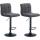 2er Set Barhocker HLO-CP242 Stoff schwarz ~ hellgrau