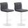2er Set Barhocker HLO-CP242 Stoff wei ~ hellgrau