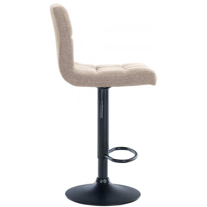 2er Set Barhocker HLO-CP242 Stoff schwarz ~ creme