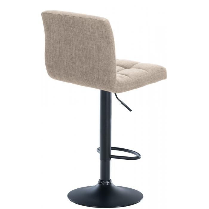 2er Set Barhocker HLO-CP242 Stoff schwarz ~ creme