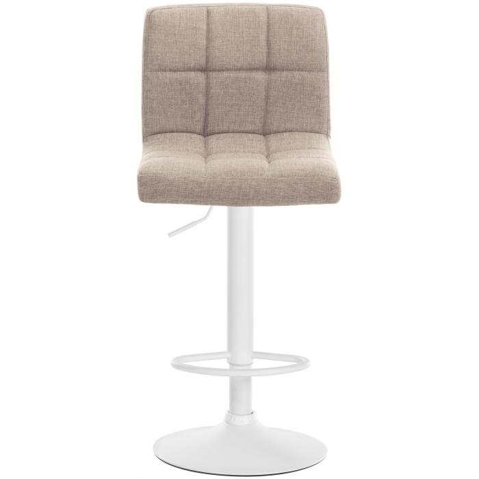 2er Set Barhocker HLO-CP242 Stoff wei ~ creme