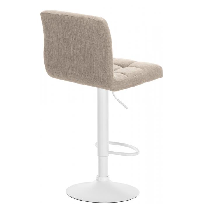 2er Set Barhocker HLO-CP242 Stoff wei ~ creme