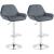 2er Set Barhocker HLO-CP8 Samt chrom ~ dunkelgrau