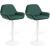 2er Set Barhocker HLO-CP8 Samt wei ~ dunkelgrn