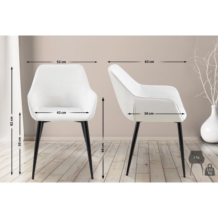 2er Set Esszimmerstuhl HLO-CP9 Stoff ~ creme