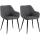 2er Set Esszimmerstuhl HLO-CP9 Stoff ~ dunkelgrau