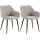2er Set Esszimmerstuhl HLO-CP9 Stoff ~ hellgrau