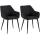 2er Set Esszimmerstuhl HLO-CP9 Stoff ~ schwarz