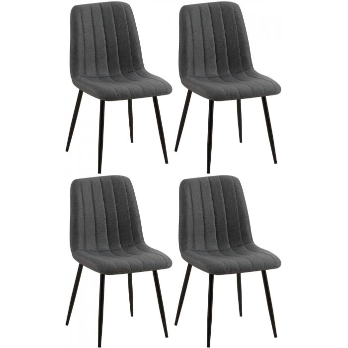 4er Set Sthle HLO-CP47 Stoff ~ dunkelgrau