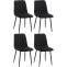 4er Set Sthle HLO-CP47 Stoff ~ schwarz