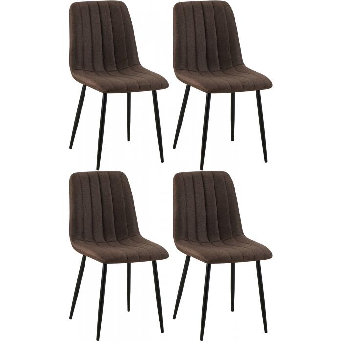 4er Set Sthle HLO-CP47 Stoff ~ braun