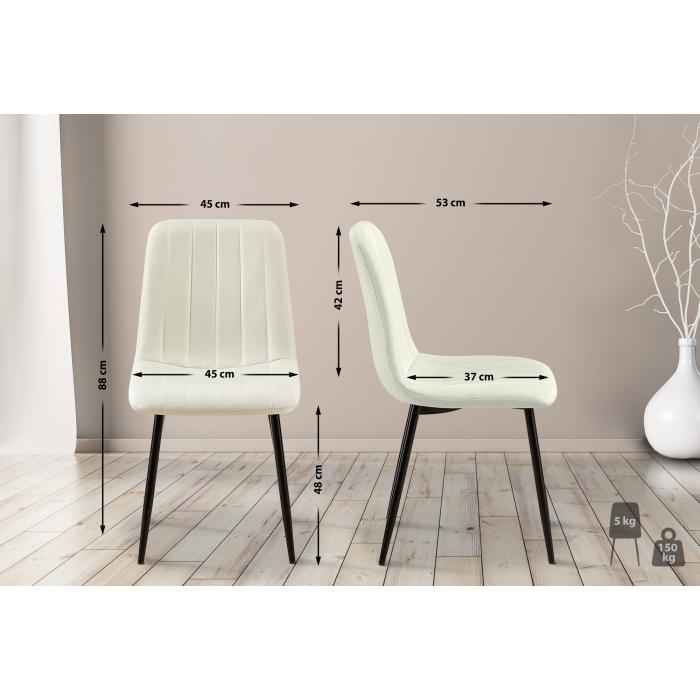 4er Set Sthle HLO-CP47 Stoff ~ creme