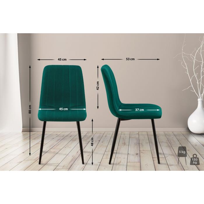 4er Set Sthle HLO-CP47 Stoff ~ dunkelgrn