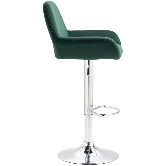 2er Set Barhocker HLO-CP8 Samt chrom ~ dunkelgrn