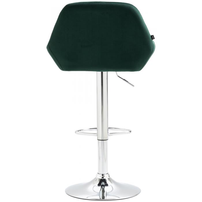 2er Set Barhocker HLO-CP8 Samt chrom ~ dunkelgrn