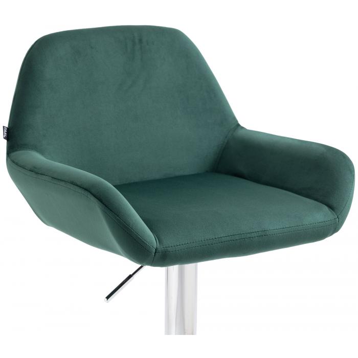 2er Set Barhocker HLO-CP8 Samt chrom ~ dunkelgrn