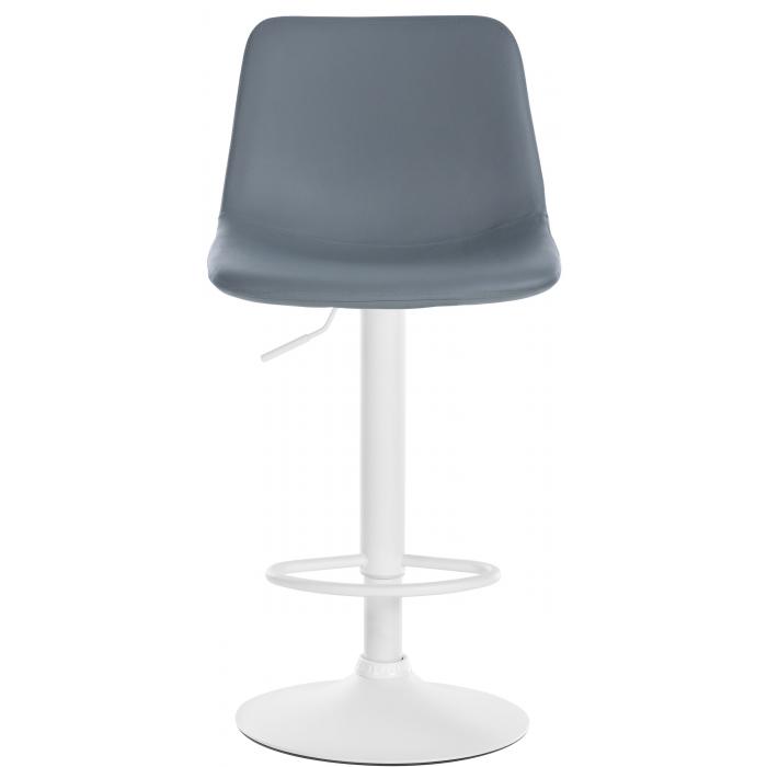 2er Set Barhocker HLO-CP251 Kunstleder wei ~ grau