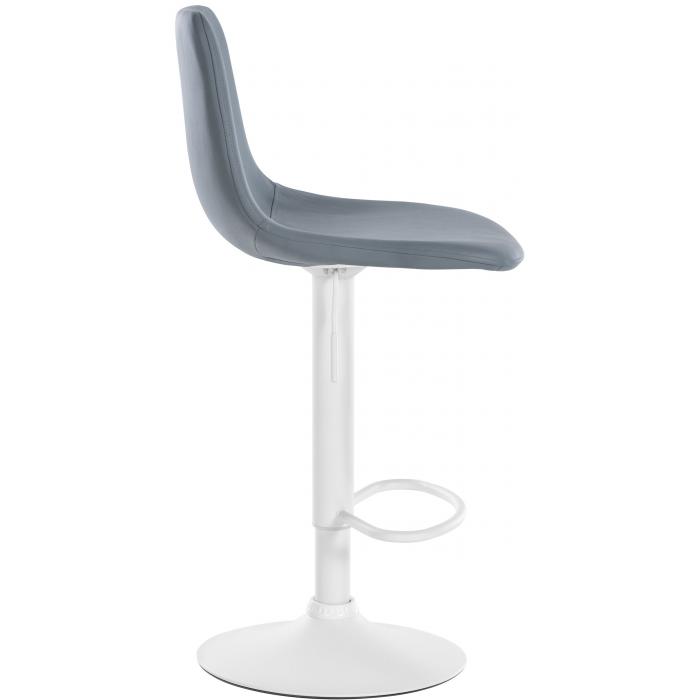 2er Set Barhocker HLO-CP251 Kunstleder wei ~ grau