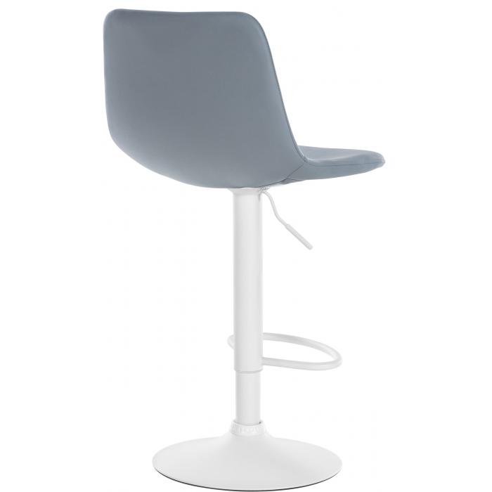 2er Set Barhocker HLO-CP251 Kunstleder wei ~ grau