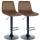 2er Set Barhocker HLO-CP252 Samt Schwarz ~ braun
