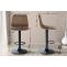 2er Set Barhocker HLO-CP252 Samt Schwarz ~ braun