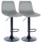 2er Set Barhocker HLO-CP252 Samt Schwarz ~ grau