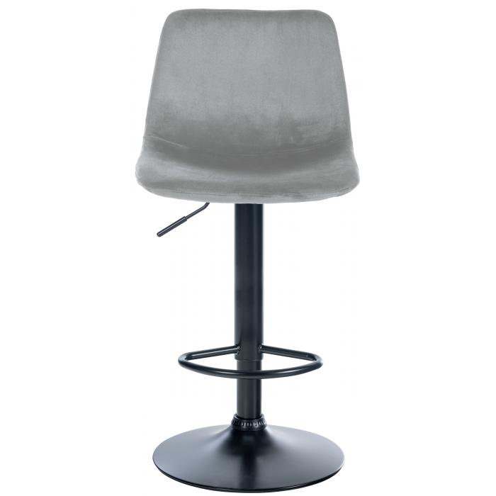 2er Set Barhocker HLO-CP252 Samt Schwarz ~ grau
