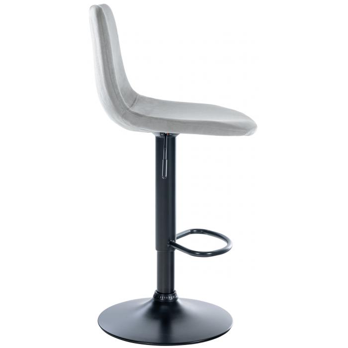 2er Set Barhocker HLO-CP252 Samt Schwarz ~ grau