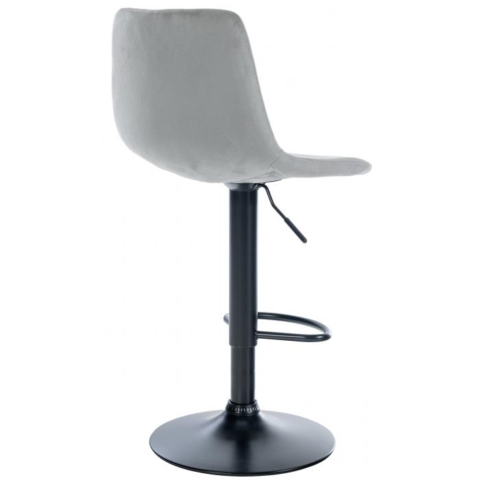 2er Set Barhocker HLO-CP252 Samt Schwarz ~ grau