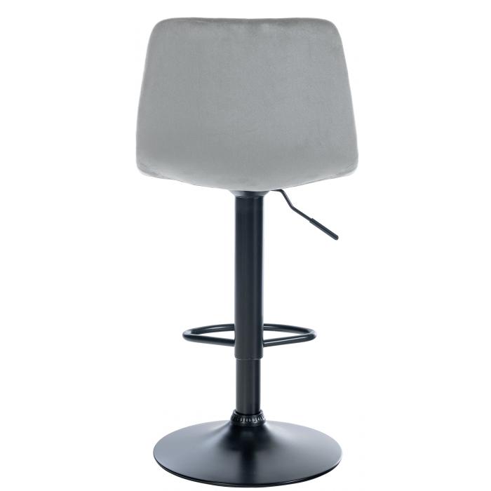 2er Set Barhocker HLO-CP252 Samt Schwarz ~ grau
