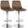 2er Set Barhocker HLO-CP252 Samt Chrom ~ braun