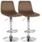 2er Set Barhocker HLO-CP252 Samt Chrom ~ braun