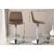 2er Set Barhocker HLO-CP252 Samt Chrom ~ braun