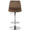 2er Set Barhocker HLO-CP252 Samt Chrom ~ braun
