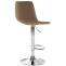 2er Set Barhocker HLO-CP252 Samt Chrom ~ braun
