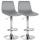 2er Set Barhocker HLO-CP252 Samt Chrom ~ grau