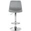 2er Set Barhocker HLO-CP252 Samt Chrom ~ grau