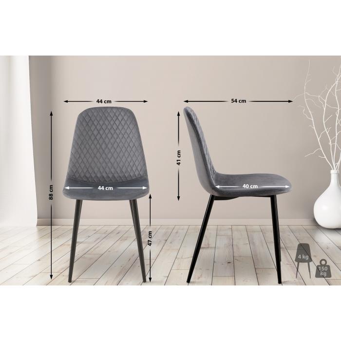 4er Set Sthle HLO-CP48 Samt ~ dunkelgrau