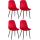 4er Set Sthle HLO-CP48 Samt ~ rot