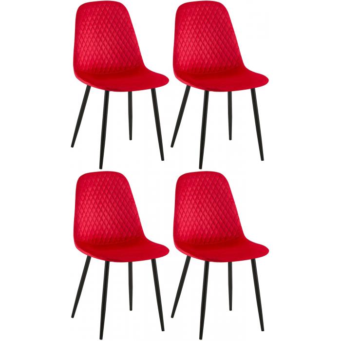 4er Set Sthle HLO-CP48 Samt ~ rot